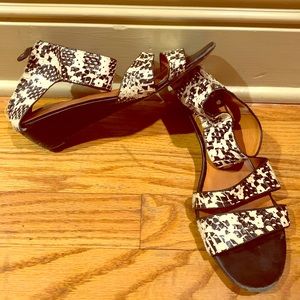 Rebecca Minkoff Snake Skin Heeled Sandals
